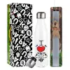 Easter candle, metallic white thermos bottle (500ml) & aromatic flat candle (30cm) (GRAY)
