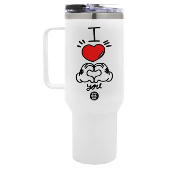 comics hands love, Mega Stainless steel Tumbler with lid, double wall 1,2L