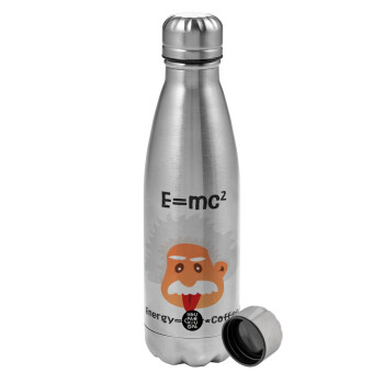 E=mc2 Energy = Milk*Coffe, Μεταλλικό παγούρι νερού, ανοξείδωτο ατσάλι, 750ml