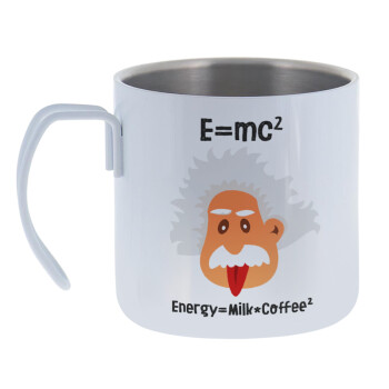 E=mc2 Energy = Milk*Coffe, Κούπα Ανοξείδωτη διπλού τοιχώματος 400ml