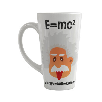 E=mc2 Energy = Milk*Coffe, Κούπα κωνική Latte Μεγάλη, κεραμική, 450ml