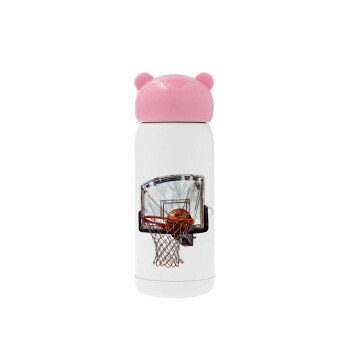 Basketball, Ροζ ανοξείδωτο παγούρι θερμό (Stainless steel), 320ml