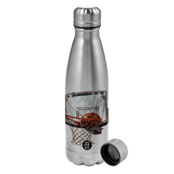 Basketball, Metallic water bottle, stainless steel, 750ml