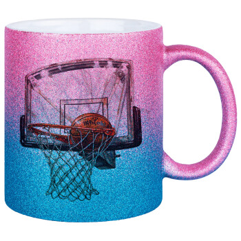 Basketball, Κούπα Χρυσή/Μπλε Glitter, κεραμική, 330ml