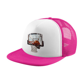 Basketball, Καπέλο Soft Trucker με Δίχτυ Pink/White 
