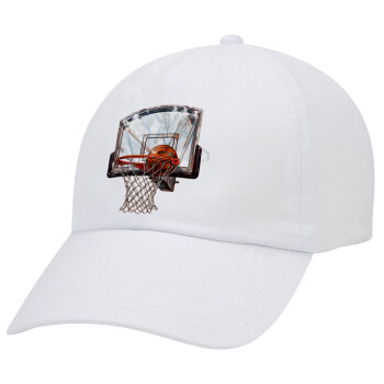 Basketball, Καπέλο Baseball Λευκό (5-φύλλο, unisex)