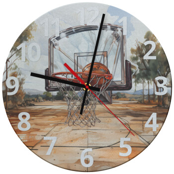 Basketball, Ρολόι τοίχου γυάλινο (30cm)