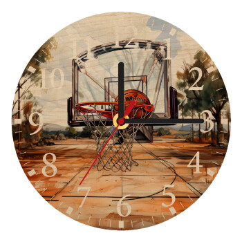 Basketball, Ρολόι τοίχου ξύλινο plywood (20cm)