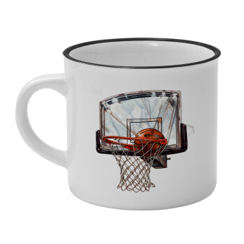 Basketball, Κούπα κεραμική vintage Λευκή/Μαύρη 230ml