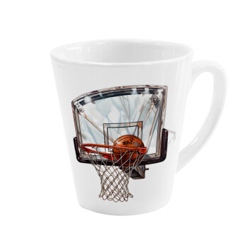 Basketball, Κούπα κωνική Latte Λευκή, κεραμική, 300ml