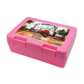 Basketball, Children's cookie container PINK 185x128x65mm (BPA free plastic)