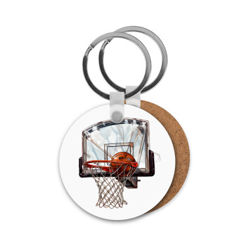 Basketball, Μπρελόκ Ξύλινο στρογγυλό MDF Φ5cm