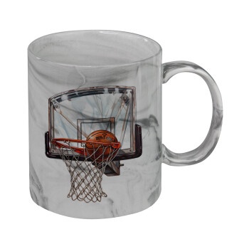 Basketball, Mug ceramic marble style, 330ml