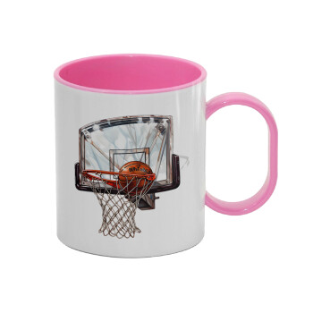 Basketball, Κούπα (πλαστική) (BPA-FREE) Polymer Ροζ για παιδιά, 330ml
