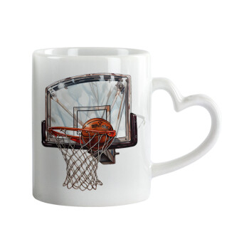 Basketball, Mug heart handle, ceramic, 330ml