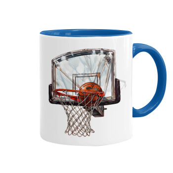 Basketball, Mug colored blue, ceramic, 330ml