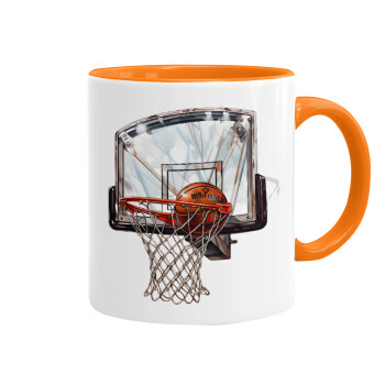 Basketball, Κούπα χρωματιστή πορτοκαλί, κεραμική, 330ml