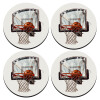 SET of 4 round wooden coasters (9cm)