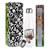 Easter candle, metallic white thermos bottle (500ml) & aromatic flat candle (30cm) (GRAY)
