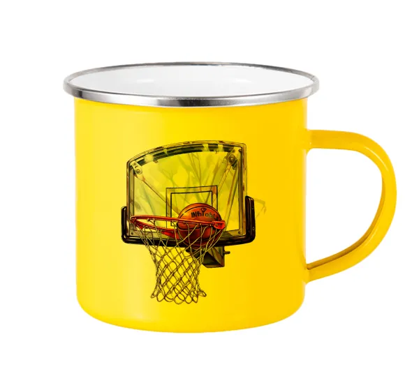 Basketball — Yellow Enamel Metallic Cup 360ml