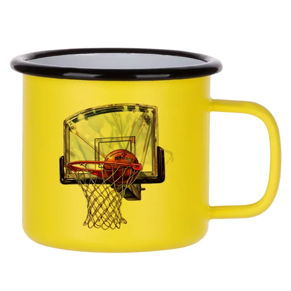 Basketball — Κούπα Μεταλλική εμαγιέ ΜΑΤ Κίτρινη 360ml
