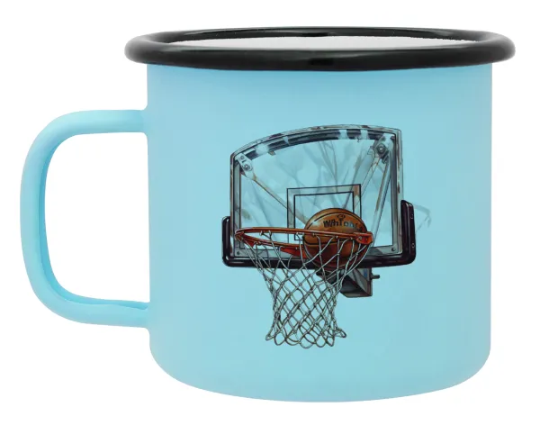 Basketball — Κούπα Μεταλλική εμαγιέ ΜΑΤ σιέλ 360ml