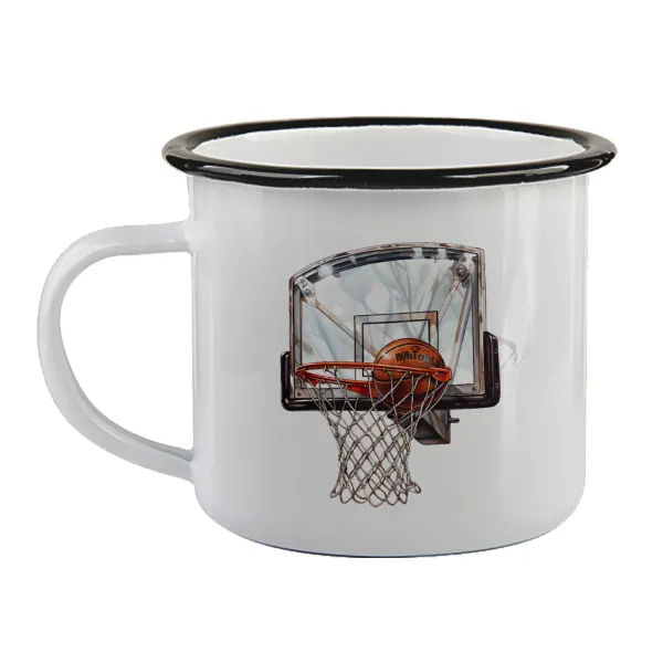 Basketball — Enamel mug with black rim, 360ml