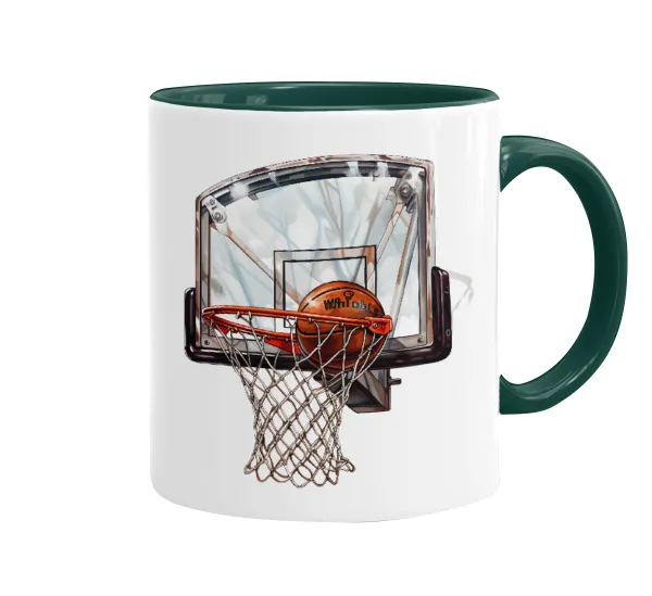 Basketball — Κούπα χρωματιστή πράσινη, κεραμική, 330ml