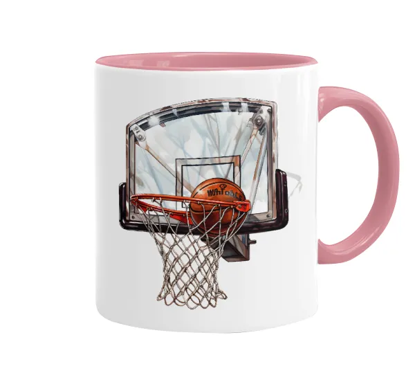 Basketball — Κούπα χρωματιστή ροζ, κεραμική, 330ml