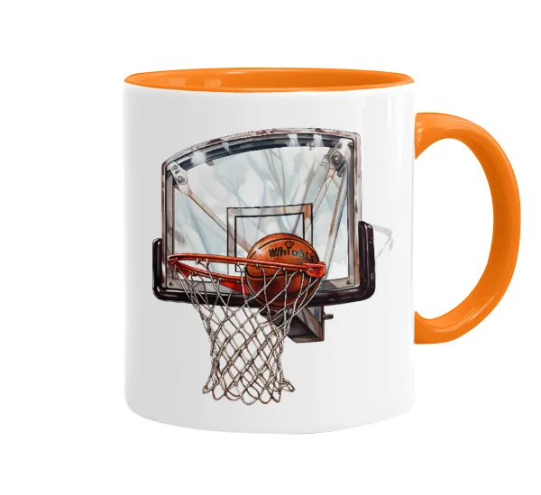 Basketball — Κούπα χρωματιστή πορτοκαλί, κεραμική, 330ml