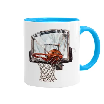 Basketball, Κούπα χρωματιστή γαλάζια, κεραμική, 330ml