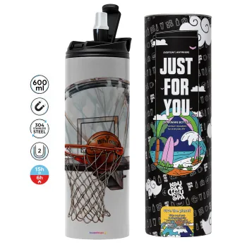 Basketball, Tumbler stainless steel GREY 600ml