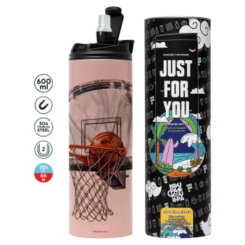 Basketball, Tumbler stainless steel PINK 600ml