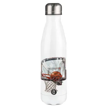 Basketball, Metal mug thermos White (Stainless steel), double wall, 500ml