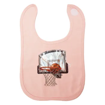Basketball, Σαλιάρα με Σκρατς ΡΟΖ 100% Organic Cotton (0-18 months)