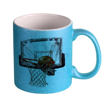 Basketball, Κούπα Σιέλ Glitter που γυαλίζει, κεραμική, 330ml
