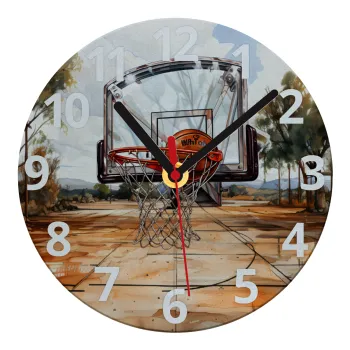 Basketball, Ρολόι τοίχου γυάλινο (20cm)