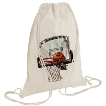 Basketball, Τσάντα πλάτης πουγκί GYMBAG natural (28x40cm)