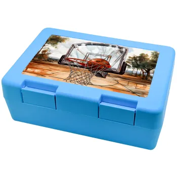 Basketball, Children's cookie container LIGHT BLUE 185x128x65mm (BPA free plastic)