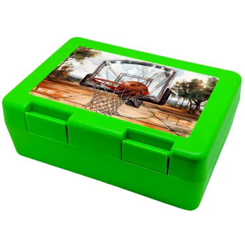 Basketball, Children's cookie container GREEN 185x128x65mm (BPA free plastic)