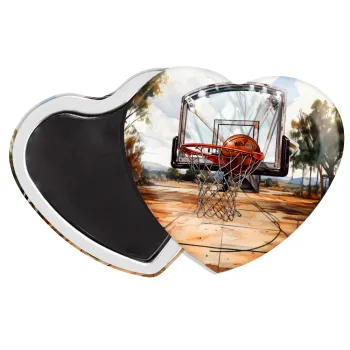 Basketball, Μαγνητάκι καρδιά (57x52mm)