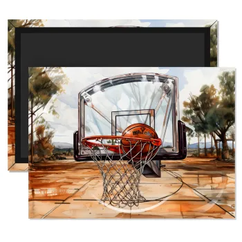 Basketball, Ορθογώνιο μαγνητάκι ψυγείου διάστασης 9x6cm