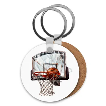 Basketball, Μπρελόκ Ξύλινο στρογγυλό MDF Φ5cm