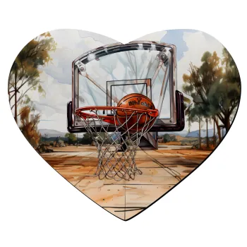 Basketball, Mousepad καρδιά 23x20cm