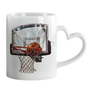 Basketball, Mug heart handle, ceramic, 330ml
