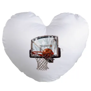 Basketball, Μαξιλάρι καναπέ καρδιά 40x40cm περιέχεται το  γέμισμα