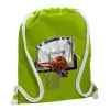 Τσάντα πλάτης πουγκί GYMBAG LIME GREEN, με τσέπη (40x48cm) & χονδρά κορδόνια