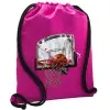 Τσάντα πλάτης πουγκί GYMBAG Φούξια, με τσέπη (40x48cm) & χονδρά κορδόνια