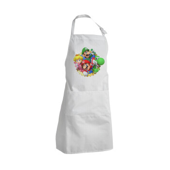 Super mario and Friends, Adult Chef Apron (with sliders and 2 pockets)