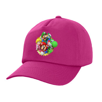 Super mario and Friends, Καπέλο παιδικό Baseball, 100% Βαμβακερό,  purple